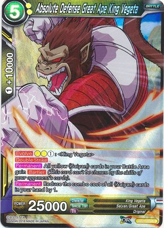 Absolute Defense Great Ape King Vegeta (BT3-092) [Cross Worlds]