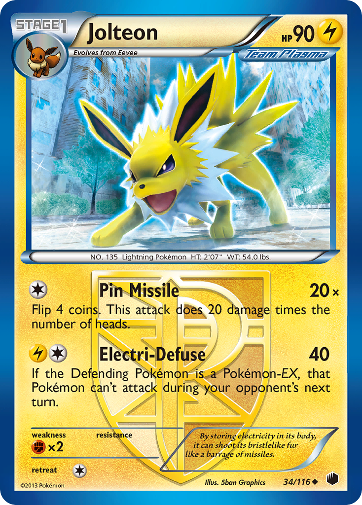 Jolteon (34/116) [Black & White: Plasma Freeze]