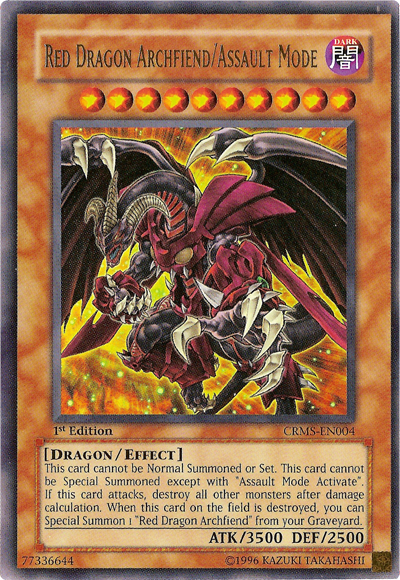 yugioh card red dragon archfiend Red Dragon Archfiend/Assault Mode [CRMS-EN004] Ultra Rare