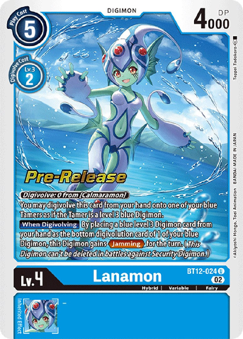 digimon pre release cards Lanamon [BT12-024] [Across Time Pre-Release Cards]