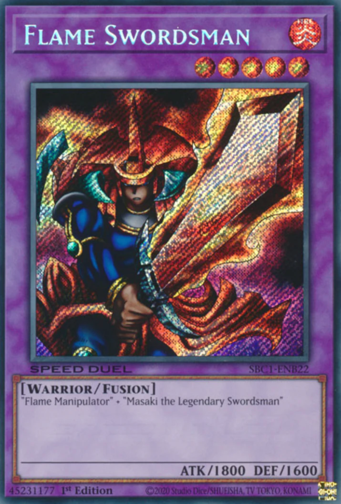 flame swordsman yugioh deck Flame Swordsman [SBC1-ENB22] Secret Rare