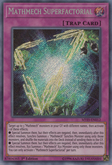 yugioh mathmech deck Mathmech Superfactorial [MYFI-EN012] Secret Rare