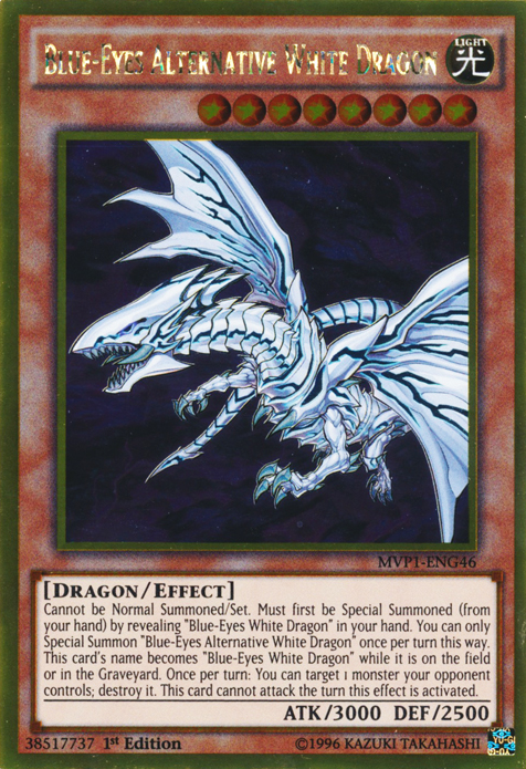 rare yugioh cards blue eyes white dragon Blue-Eyes Alternative White Dragon [MVP1-ENG46] Gold Rare